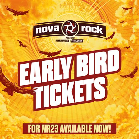 Early Bird Tickets für das NR23 verfügbar Nova Rock Festival