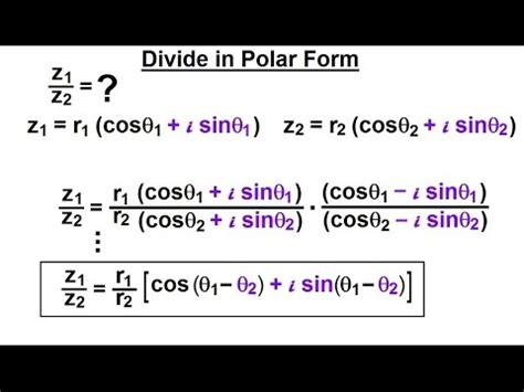 Calculus Complex Numbers Functions Of Divide In Polar Form