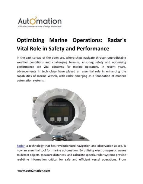 Ppt Optimizing Marine Operations Radars Vital Role In Safety And