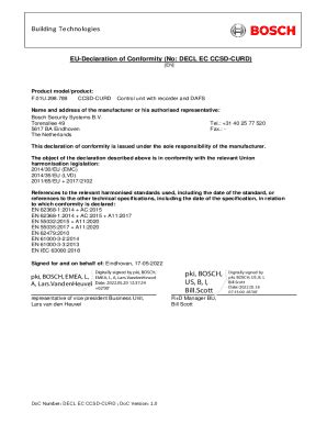 Fillable Online Bosch Ccsd Curd Control Unit With Dafs Recorder