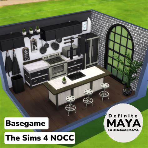 BASEGAME KITCHEN 5x4 DefiniteMAYA Sims Sims 4 Küchen ideen