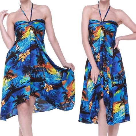 Women Summer Print Long Dress Bikini Beach Halter Cover Ups Bodycon