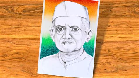 How To Draw Lal Bahadur Shastri Easy Lal Bahadur Shastri Drawing Step