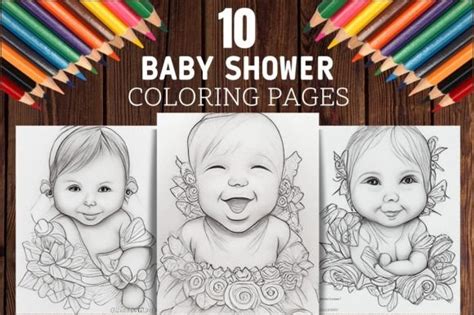 Baby Shower Coloring Pages Lovely Babies Graphic by Bonobo Digital ...