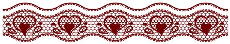 Transparent Lace With Hearts Decoration PNG