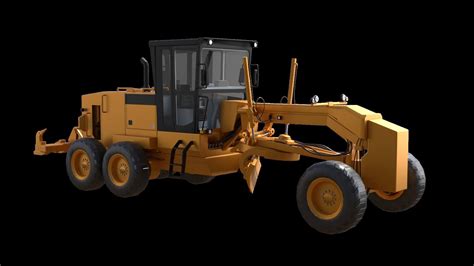 3D Model SEM922 AWD Motor Grader VR AR Low Poly CGTrader