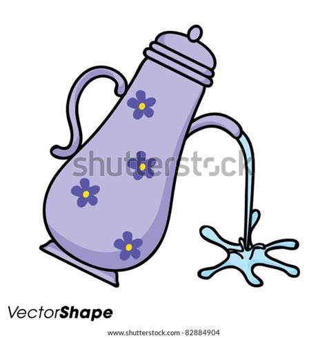 Water Spilling Out Colorful Cartoon Kitchen Stock Vector Royalty Free