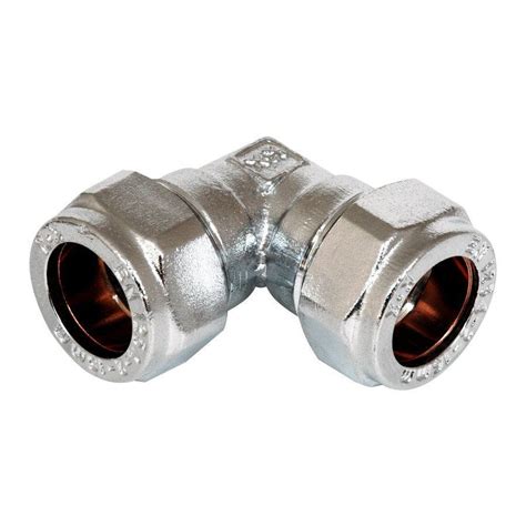 Chrome Compression Elbow 35mm