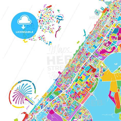 Dubai Colorful Vector Map Hebstreits