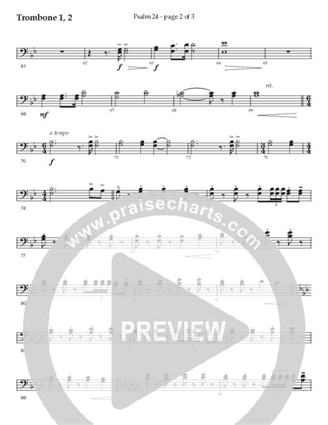 Psalm 24 Choral Anthem Satb Trombone Sheet Music Pdf Prestonwood