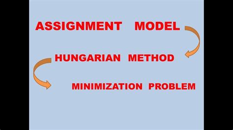 How To Solve Minimization Assignment Problem By Using Hungarian Method