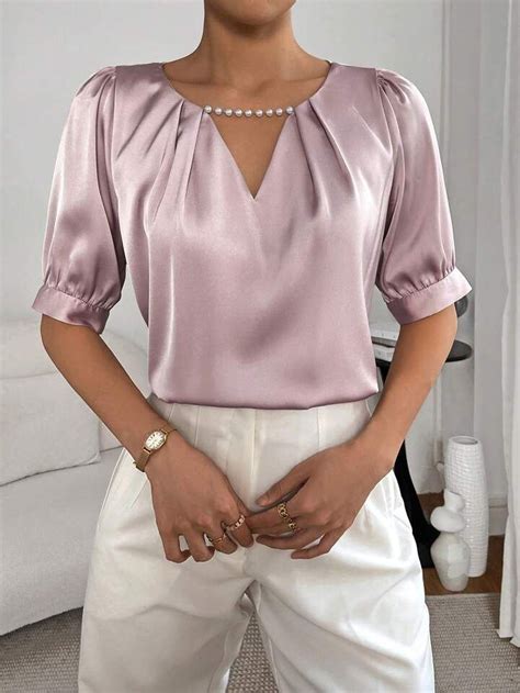 Classic Satin Elegance Timeless Blouse Ideas En Blusas Bonitas