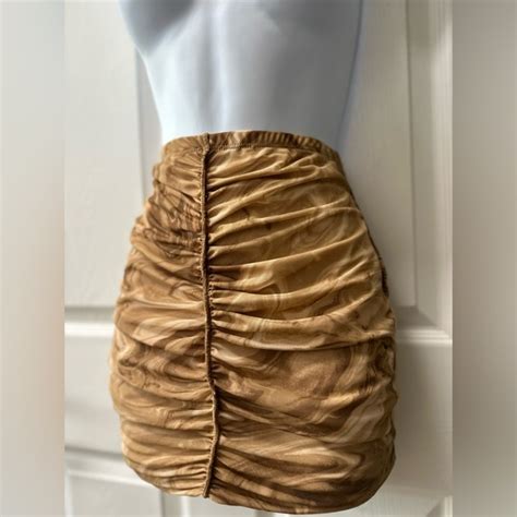 Naked Wardrobe Skirts Naked Wardrobe Marble Ruched Mini Skirt Nwt Medium Poshmark