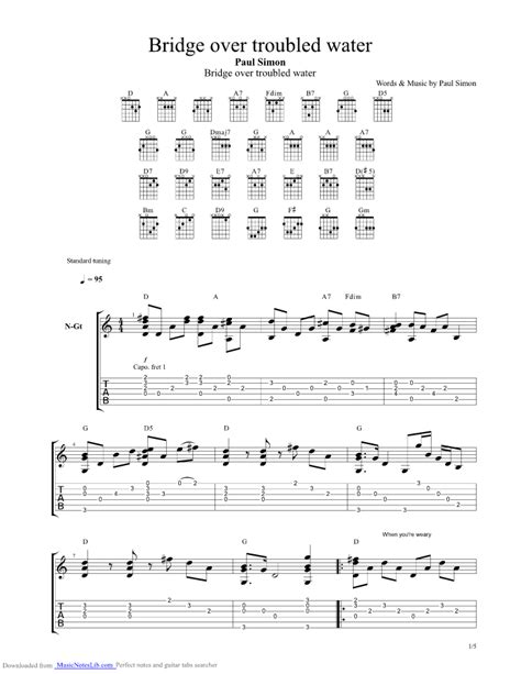 Bridge Over Troubled Water Guitar Chords