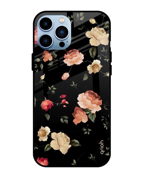 Buy Floral Printed Premium Glass Cover For IPhone 13 Pro Impact