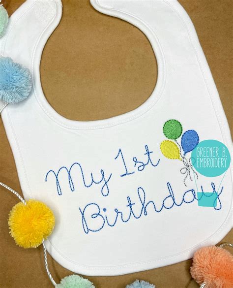 Happy Birthday Bib My First Birthday Bib My 1st Birthday Bib Boy