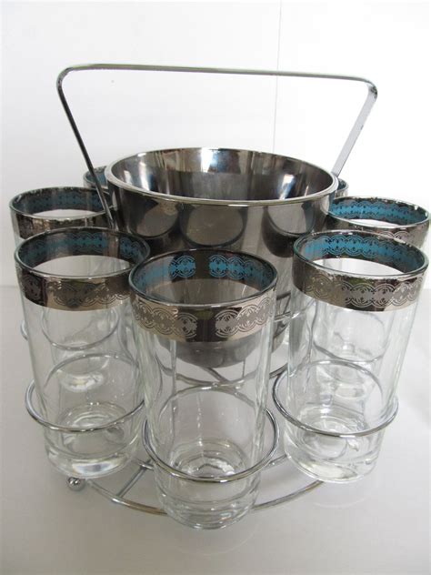 Vintage Barware Set12 Highball Glasses Ice Bucket And Etsy Vintage