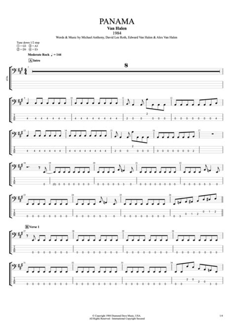 Panama Tab by Van Halen (Guitar Pro) - Full Score | mySongBook