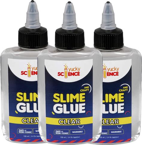 Yucky Science Slime And Craft Clear Glue 100 Ml Pack Of 3 Bottles