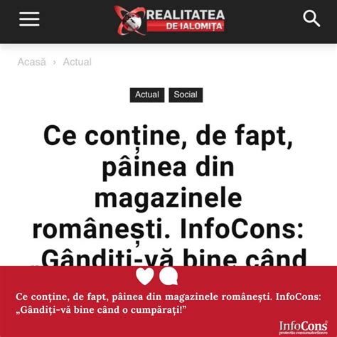 Publicația online Realitatea de Ialomița Ce conține de fapt pâinea