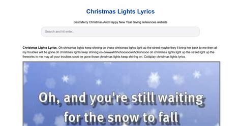 Christmas Lights Lyrics