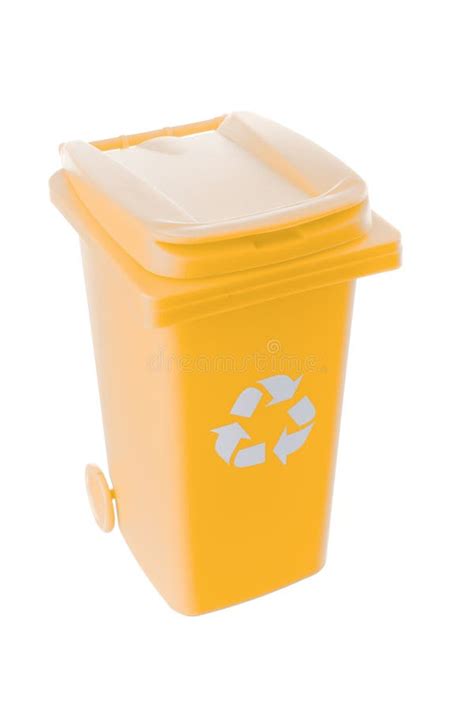 The two Yellow trash cans. stock image. Image of cans - 61528619