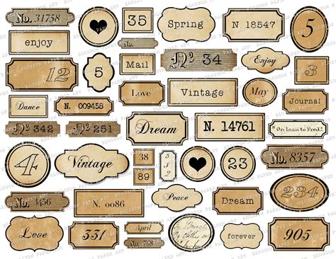 Printable Labels Vintage Label Junk Journal Ephemera Etsy Vintage