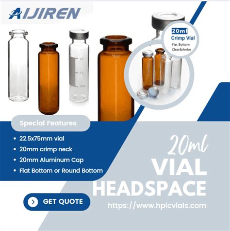 20mm 20ml Top Headspace Vial Clear Glass Crimp Neck Aijiren Vials