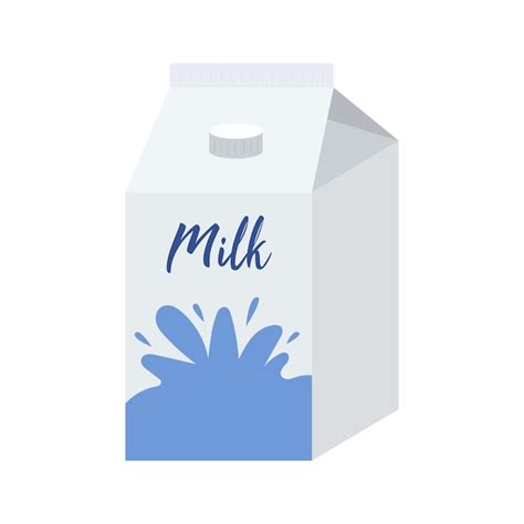 Caja de cartón de leche icono de papel de leche Vector Premium