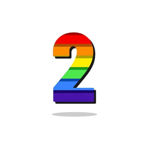 Premium Vector 2 Number Rainbow Color Logo Design Template