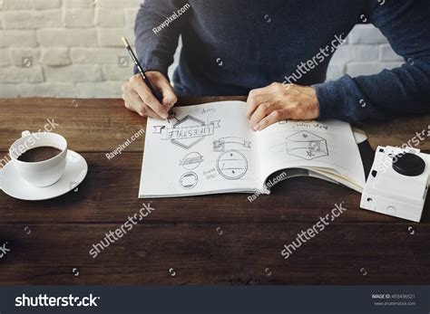 Drawing Logo Design Draft Concept Stock Photo 493436521 | Shutterstock