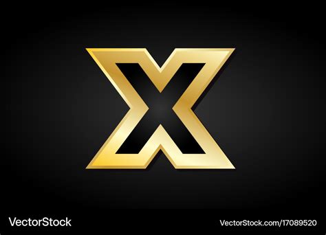 X Gold Golden Letter Logo Icon Design Royalty Free Vector