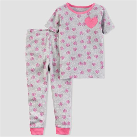 Baby Girls 2pc Heart Pajama Set Little Planet Organic By Carters