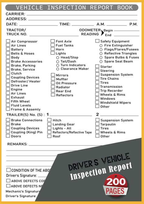 Driver S Vehicle Inspection Report Vehicle S Daily Inspection