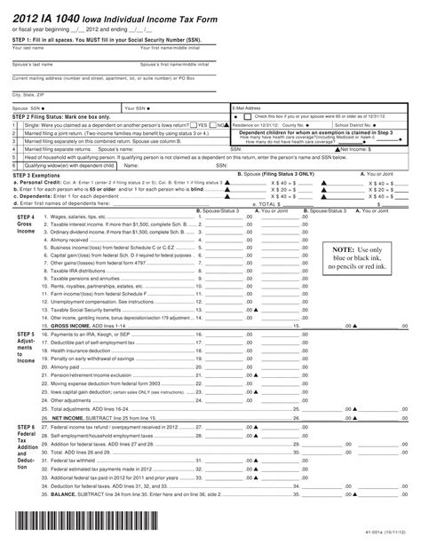 Iowa Form Ia 1040 ≡ Fill Out Printable Pdf Forms Online