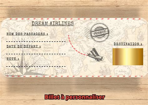 Carte D Embarquement Personnalis E Carte Gratter Billet D Avion