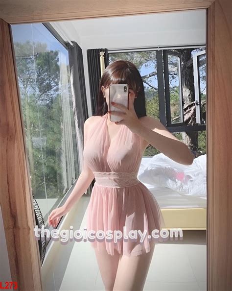 Váy xuyên thấu quyến rũ A273 hồng nude Thế Giới Cosplay