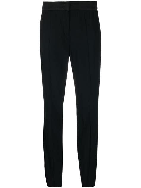 Emporio Armani High Waisted Slim Cut Trousers Black FARFETCH UK