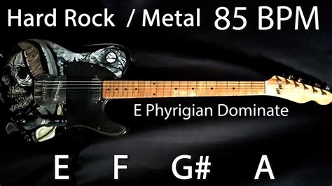 Hard Rock Metal Guitar Backing Track E Phrygian Dominate 85 Bpm Live Drums Hq Audio