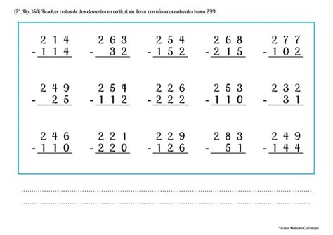 📚 Restar Del 0 Al 300 📚 2º Educación Primaria