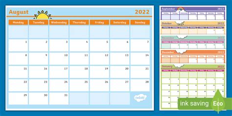 2022 2023 Academic Year Calendar Academic Year Wall Chart