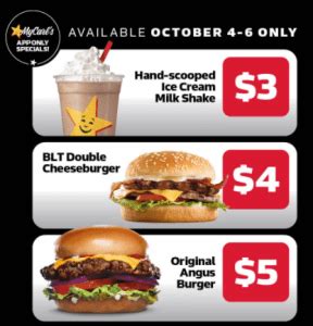 Deal Carl S Jr App Deals Valid From To October Frugal Feeds