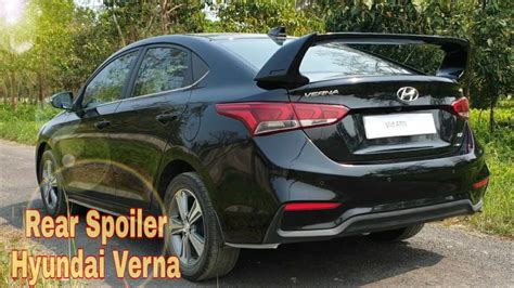 rear spoiler install hyundai verna modified  hyundai solaris