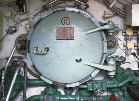 transitive the hatch of an old submarine Stock Photo | Adobe Stock