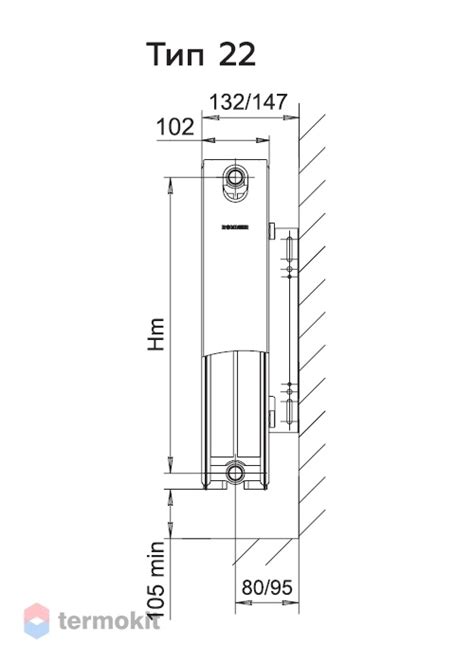 Радиатор Rommer Ventil 22/500/1200 500x1200 стальной панельный с нижним ...