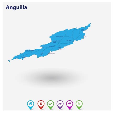 Premium Vector Map Of Anguilla With Flag Vector Anguilla Vector Flags