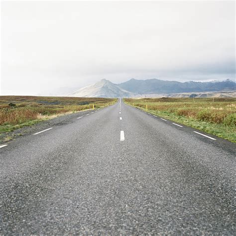 Road Perspective Trough The Beautiful Icelandic Landscape With