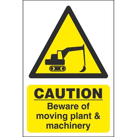 caution moving plant machinery signs hazard workplace safety signs