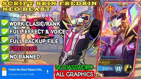 New Script Skin Fredrin Neo Beast No Password Patch Terbaru Full