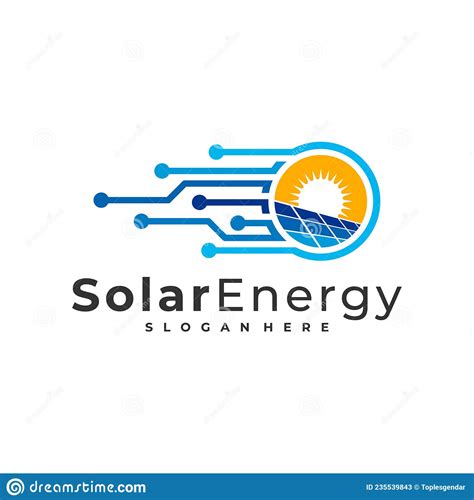 Tech Solar Logo Vector Template Creative Solar Panel Energy Logo